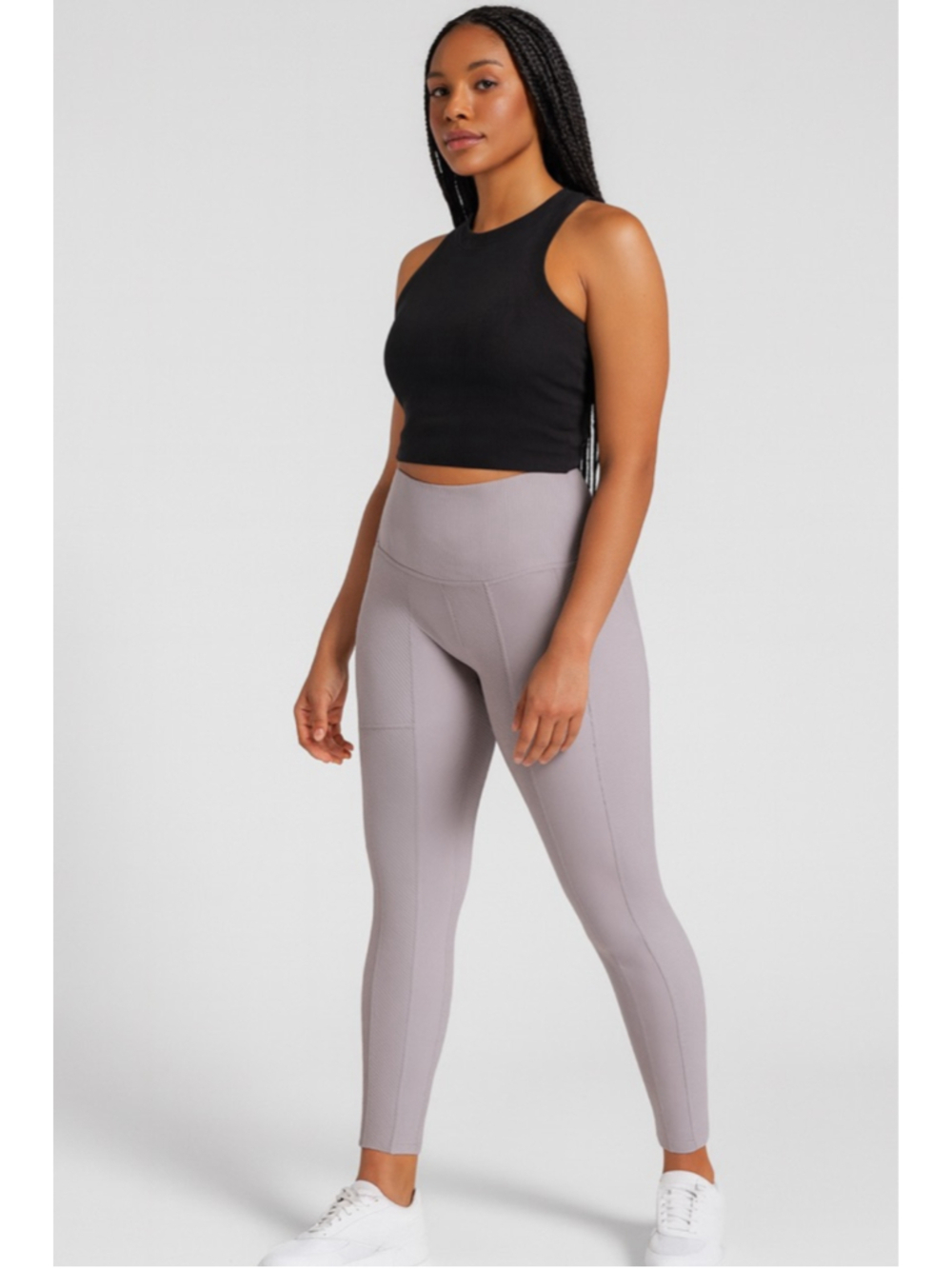 Free People Movement High Rise Ribbed Leggings Lavender Small Pockets